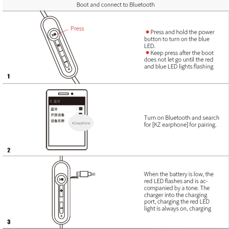 KZ ED12 85cm Bluetooth 4.2 Wireless Advanced Upgrade Module Earphone Cable