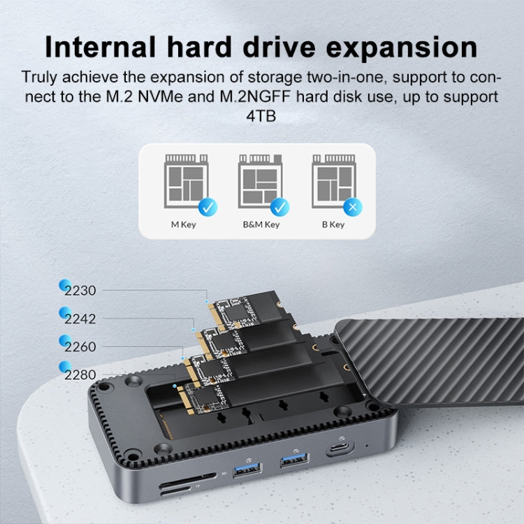 ORICO DPM2P9 M.2 Hard Disk Cassette with 10 in 1 HUB Multifunctional Docking Station