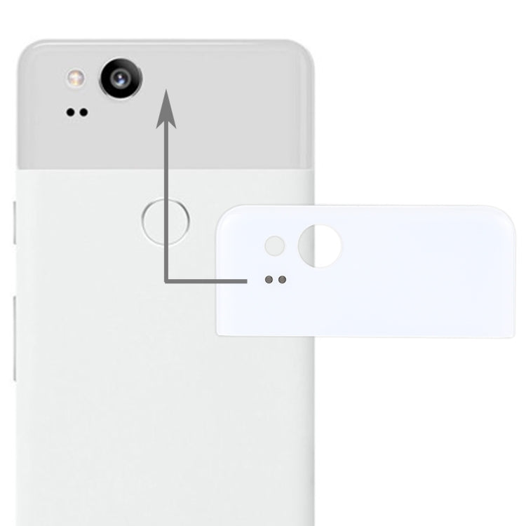 Coque arrière et lentille supérieure en verre pour Google Pixel 2 (noir)