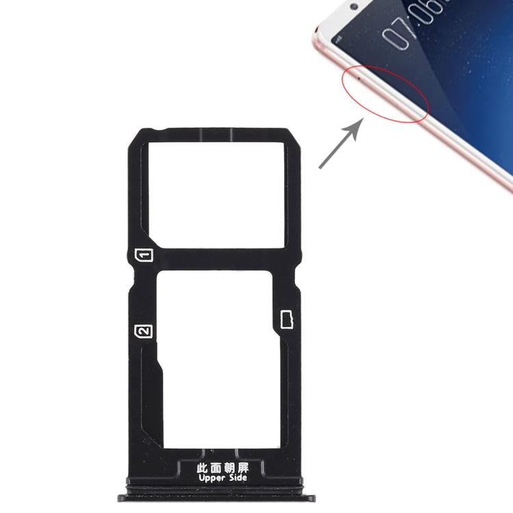 Pour Vivo X20, plateau pour carte SIM + plateau pour carte SIM / plateau pour carte Micro SD, pour Vivo X20