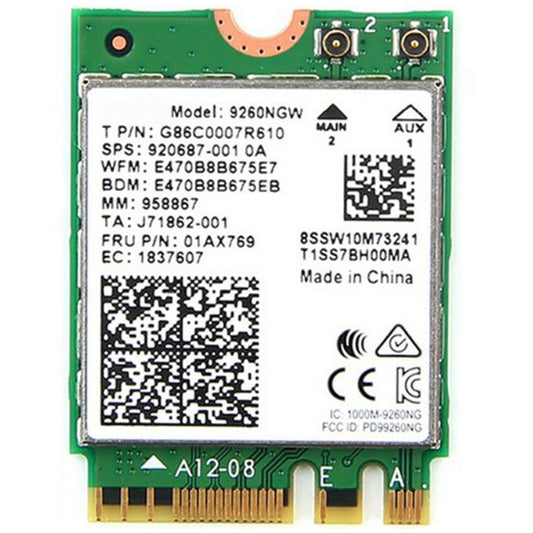 9260NGW Brand New for Intel Dual Band Wireless-AC 9260AC Bluetooth 5.0 5G 1730Mbps Wifi Network Card PK 8265 / 7260 / 8260, 9260NGW