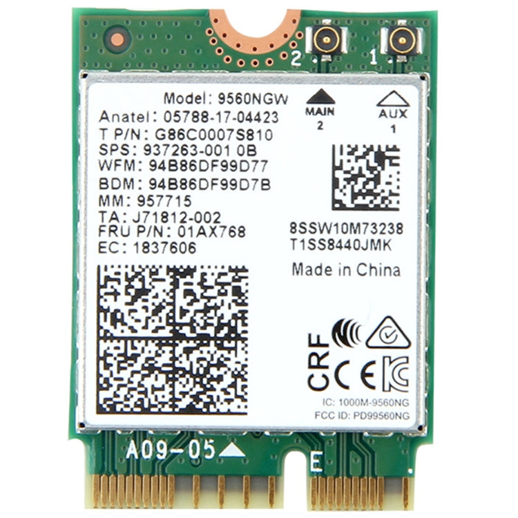 9560NGW Dual Band 1.73Gbps Wireless for Intel 9560ac NGFF Key E Wifi Card 8020.11ac Bluetooth 5.0 Laptop for Windows 10, 9560NGW Intel 9560ac