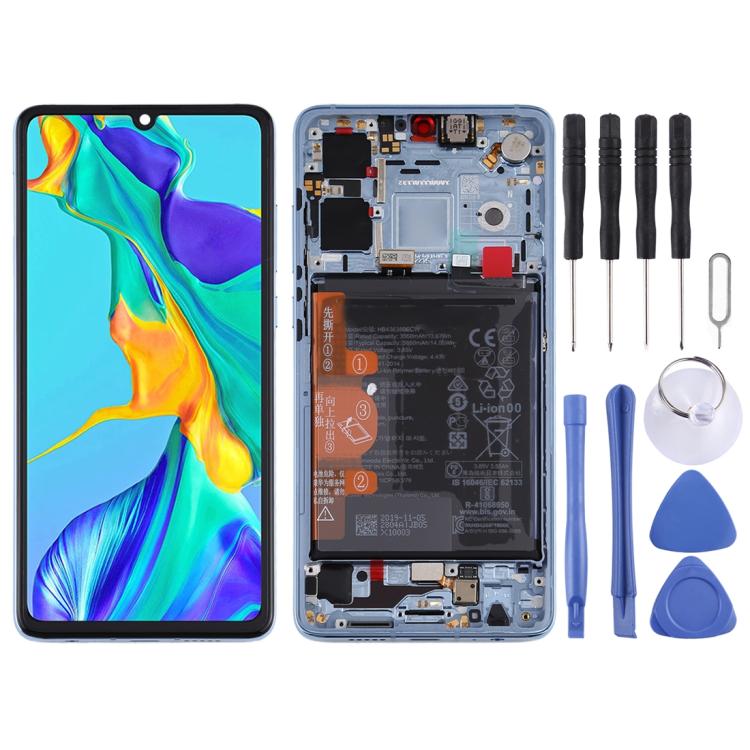 LCD-Bildschirm und Digitizer-Kompletteinheit mit Rahmen für Huawei P30, Für P30, Für Huawei P30(Breathing Crystal)