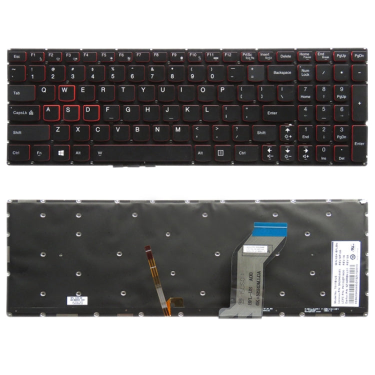 US Version Keyboard with Keyboard Backlight for Lenovo Ideapad Y700 Y700-15 Y700-15ISK Y700-15ACZ Y700-17ISK Y700-15ISE, For Lenovo Ideapad Y700 (US)