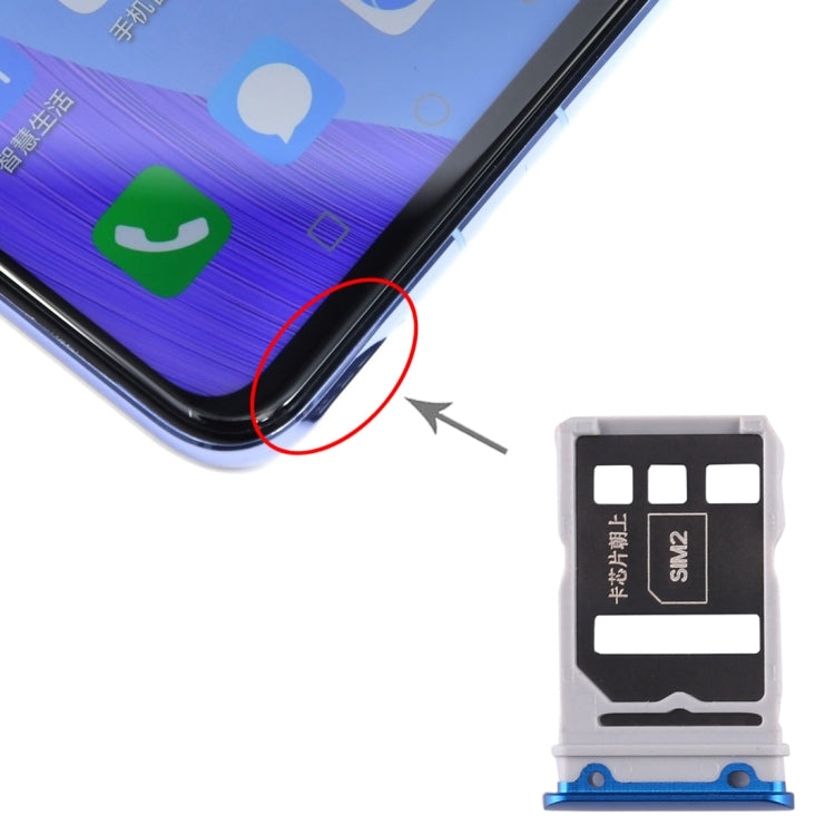 SIM Card Tray + SIM Card Tray for Honor V30 Pro / Honor V30, For Honor V30 Pro, For Huawei Nova 6, For Honor V30 Pro (Dark Blue)