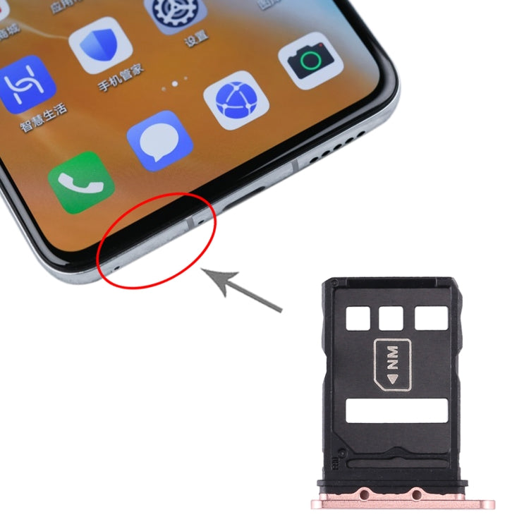 SIM Card Tray + NM Card Tray for Huawei P40, For Huawei P40