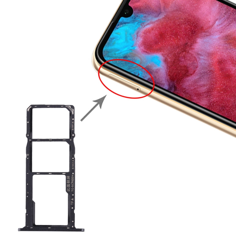 Tiroir pour carte SIM + Tiroir pour carte SIM + Tiroir pour carte Micro SD pour Huawei Honor Play 3e, Pour Huawei Honor Play 3e