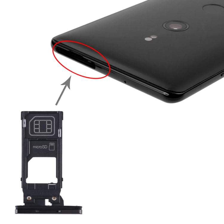 SIM Card Tray + Micro SD Card Tray for Sony Xperia XZ3, For Sony Xperia XZ3 (Purple), For Sony Xperia XZ3