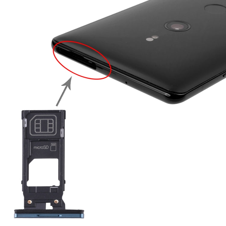 SIM Card Tray + Micro SD Card Tray for Sony Xperia XZ3, For Sony Xperia XZ3 (Purple), For Sony Xperia XZ3