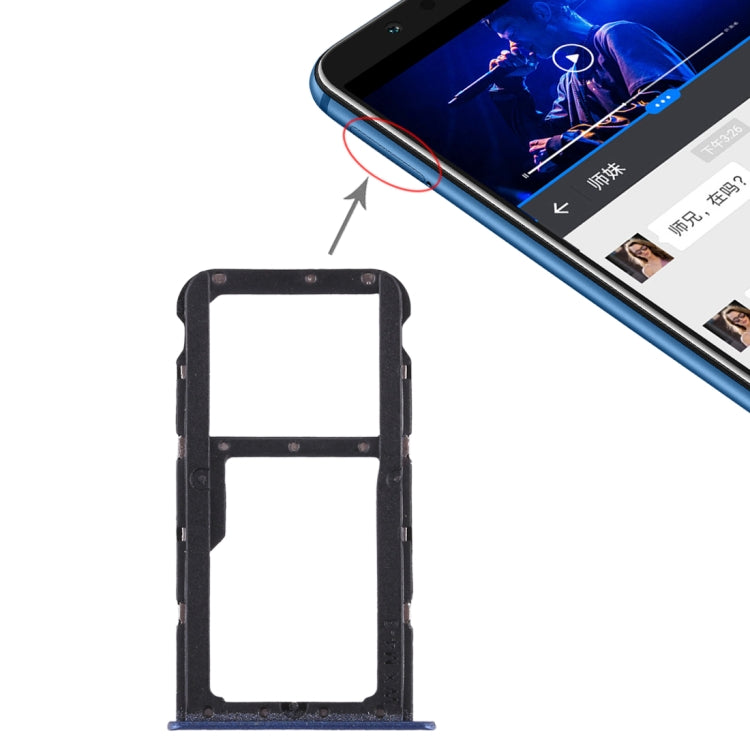 SIM Card Tray + SIM Card Tray / Micro SD Card Tray for Huawei Honor Play 7X, For Honor Play 7X, For Huawei Play 7X