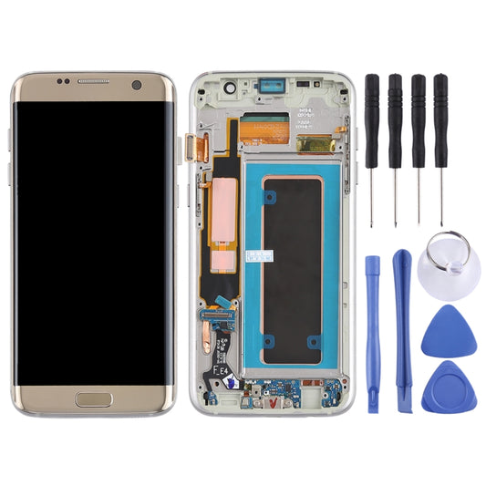 Original Super AMOLED Material LCD-Bildschirm und Digitizer vollständige Baugruppe (mit Rahmen / Ladeanschluss-Flexkabel / Power-Button-Flexkabel / Lautstärketasten-Flexkabel) für Galaxy S7 Edge / G935F / G935FD, für Samsung Galaxy S7 Edge (Super AMOLED)