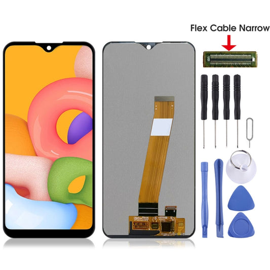Écran LCD TFT PLS d'origine et numériseur complet (câble flexible étroit) pour Galaxy A01, pour Samsung Galaxy A01 SM-A015F (original) (étroit)