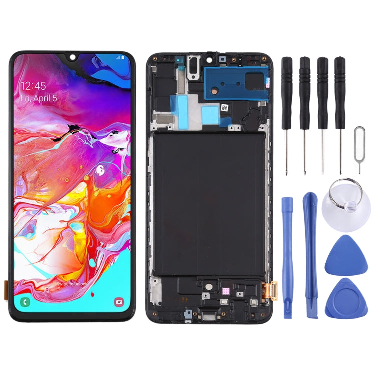 TFT Material LCD Screen and Digitizer Full Assembly With Frame for Samsung Galaxy A70 (Not Supporting Fingerprint Identification), For Samsung Galaxy A70