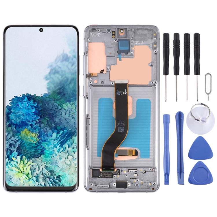 Original LCD Screen and Digitizer Full Assembly with Frame for Samsung Galaxy S20+ 5G SM-G986B/G985