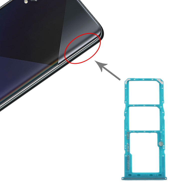 For Samsung Galaxy A50s SM-A507 SIM Card Tray + SIM Card Tray + Micro SD Card Tray
