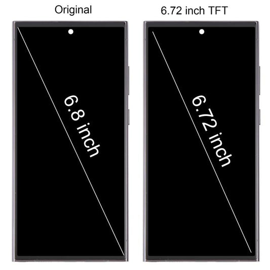 For Samsung Galaxy S23 Ultra SM-S918B 6.72 inch TFT LCD Screen Digitizer Full Assembly with Frame, Not Supporting Fingerprint Identification