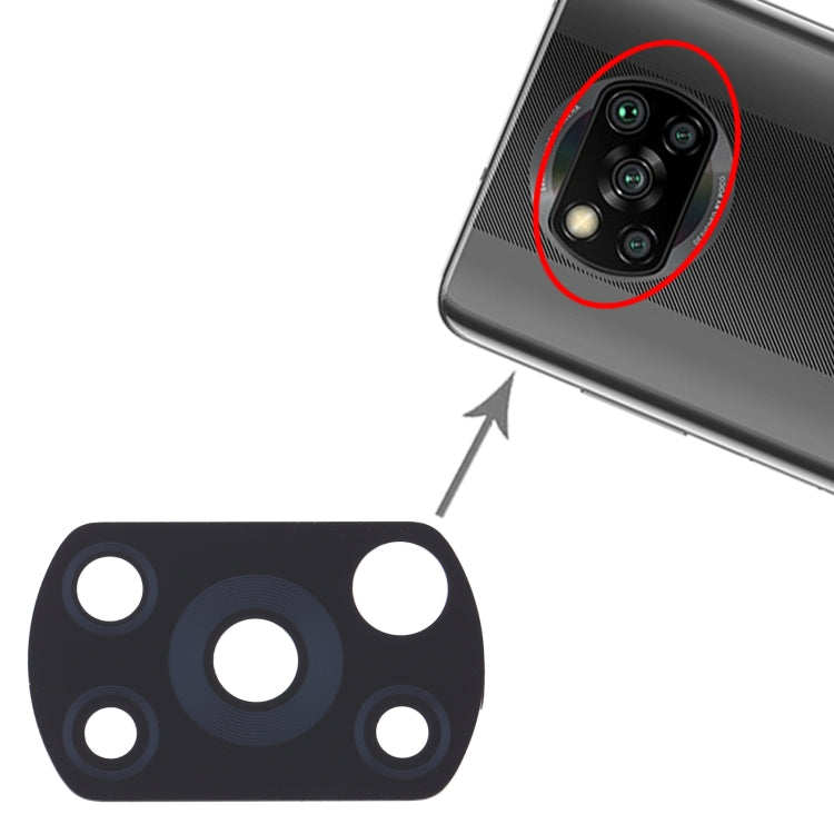 10 PCS Back Camera Lens for Xiaomi Poco X3 NFC / Poco X3 M2007J20CG M2007J20CT, For Xiaomi Poco X3 NFC