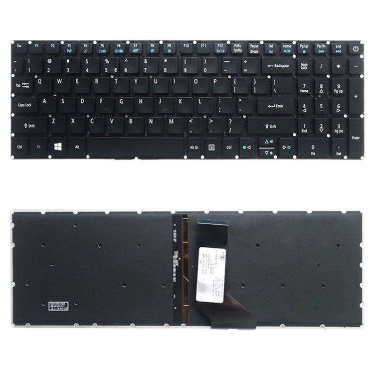 US Version Keyboard with Keyboard Backlight for Acer Aspire E5-532 E5-522 E5-573 E5-574 E5-722 E5-752 E5-772 E5-773 E5-575 V5-591G V3-574G F5-573G E15 E5-582P, For Acer Aspire E5-532(with Backlight)
