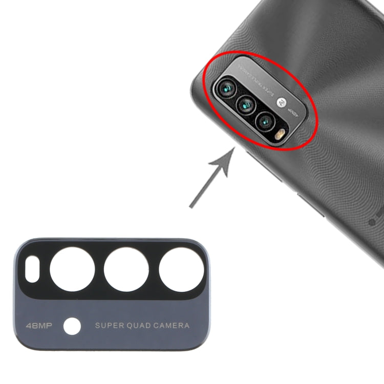 10 PCS Back Camera Lens for Xiaomi Redmi Note 9 4G M2010J19SC, For Xiaomi Redmi Note 9 4G, For Xiaomi Redmi Note 9 4G (Blue)