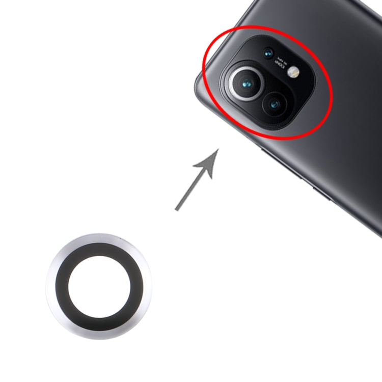 10 PCS Back Camera Lens for Xiaomi Mi 11 M2011K2C M2011K2G, For Xiaomi Mi 11