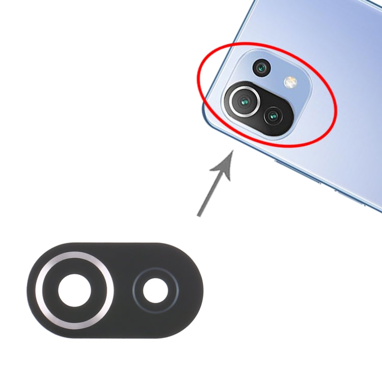 10 PCS Back Camera Lens for Xiaomi Mi 11 Lite/11 Lite 5G NE M2101K9AG, For Xiaomi Mi 11 Lite