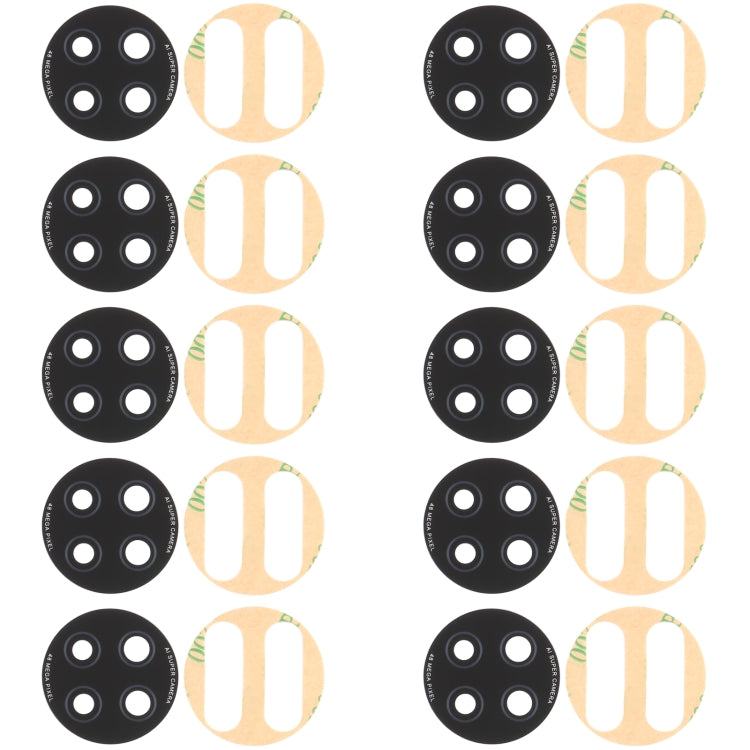 10 PCS Back Camera Lens for Xiaomi Redmi Note 9 5G M2007J22C, For Xiaomi Redmi Note 9 5G