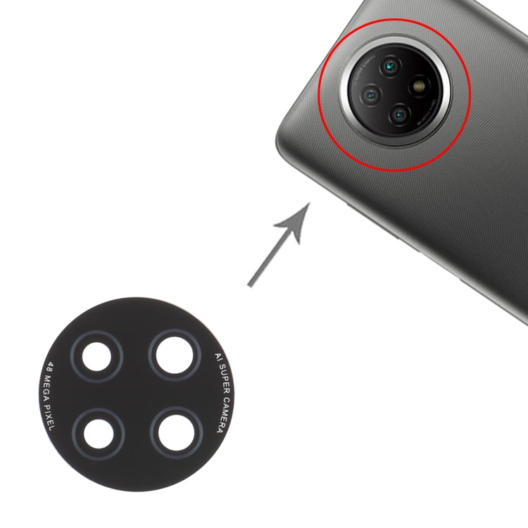 10 PCS Back Camera Lens for Xiaomi Redmi Note 9 5G M2007J22C, For Xiaomi Redmi Note 9 5G