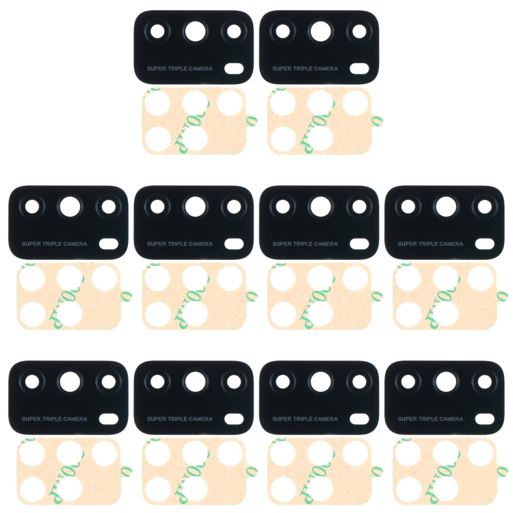 10 PCS Back Camera Lens for Xiaomi Poco M3 M2010J19CG M2010J19CI, For Xiaomi Poco M3