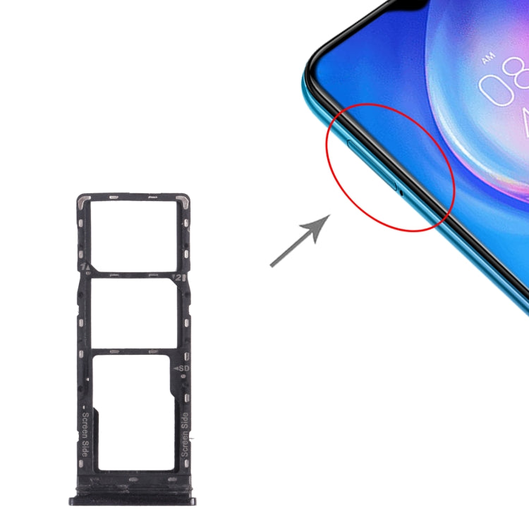 For Tecno Spark 6 Air KE6 KE6J KF6 SIM Card Tray + SIM Card Tray + Micro SD Card Tray, For Tecno Spark 6 Air, For Tecno Spark 6 Air (White)