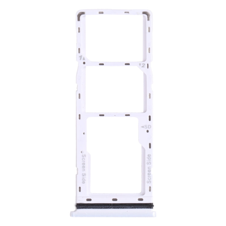 For Tecno Spark 6 Air KE6 KE6J KF6 SIM Card Tray + SIM Card Tray + Micro SD Card Tray, For Tecno Spark 6 Air, For Tecno Spark 6 Air (White)