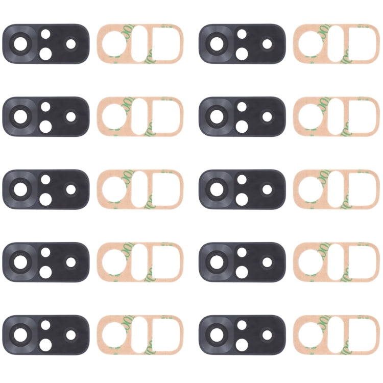 Lot de 10 lentilles de caméra arrière pour Xiaomi Redmi Note 10S (M2101K7BG, M2101K7BI, M2101K7BNY), pour Xiaomi Redmi Note 10S (argent), pour Xiaomi Redmi Note 10S (noir)