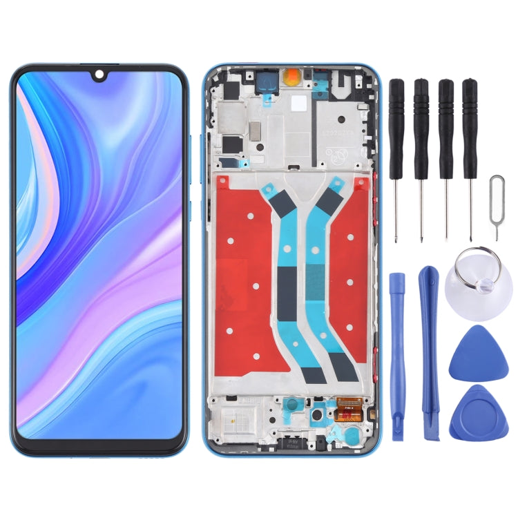 LCD Screen and Digitizer Full Assembly With Frame for Huawei Y8p