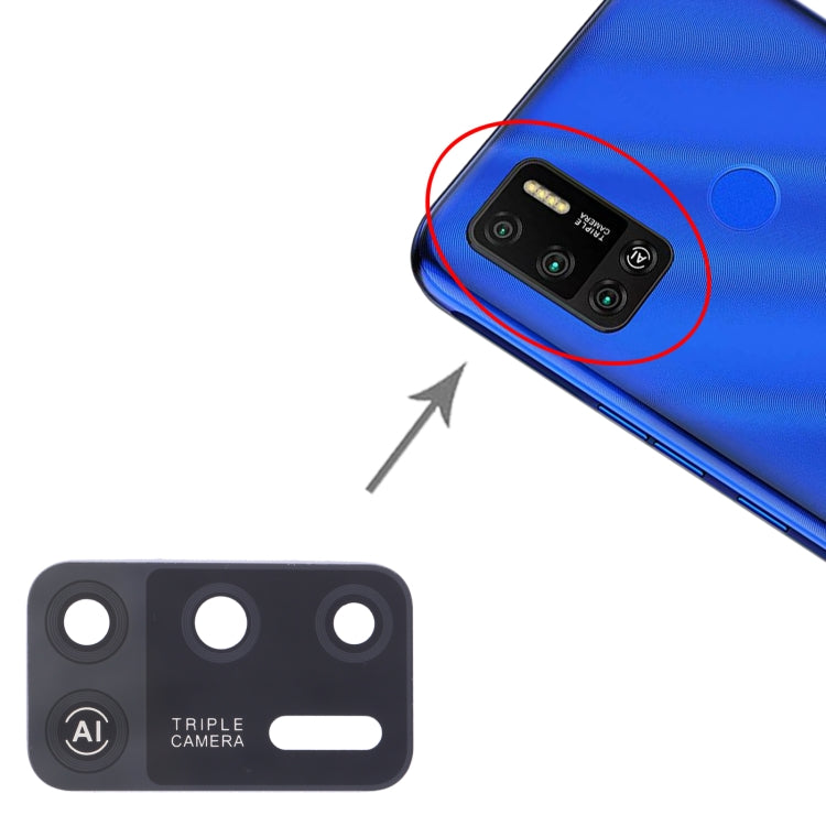 For Tecno Spark 6 Air KE6, KE6j, KF6 10pcs Back Camera Lens, For Tecno Spark 6 Air