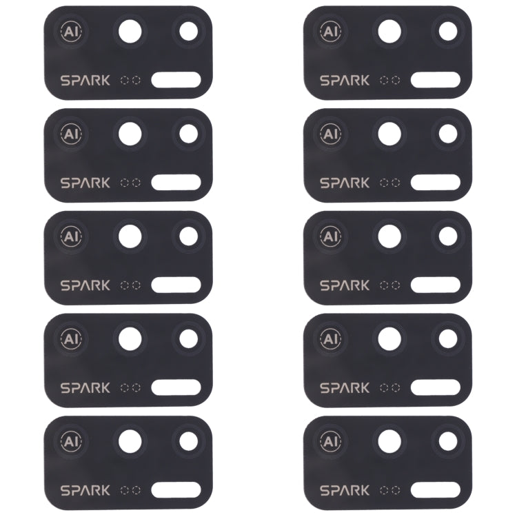 For Tecno Spark 5 Air KD6a 10pcs Back Camera Lens, For Tecno Spark 5 Air