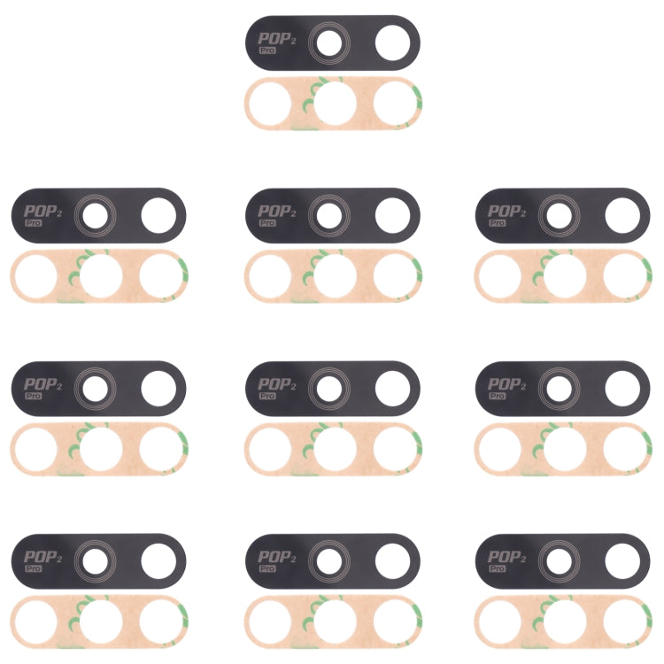 For Tecno Pop 2 Plus BA2, RB8S 10pcs Back Camera Lens, For Tecno Pop 2 Plus