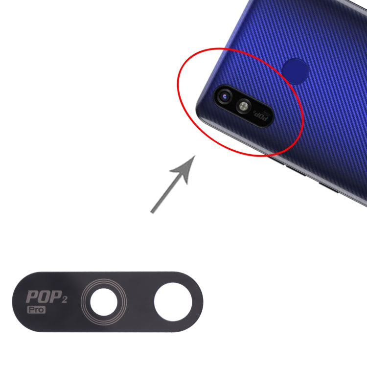 For Tecno Pop 2 Plus BA2, RB8S 10pcs Back Camera Lens, For Tecno Pop 2 Plus