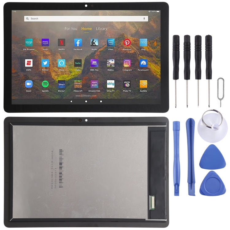 LCD Screen and Digitizer Full Assembly for Amazon Fire HD 10 (2021) T76N2B T76N2P, For Amazon Fire HD 10 (2021) (Black)