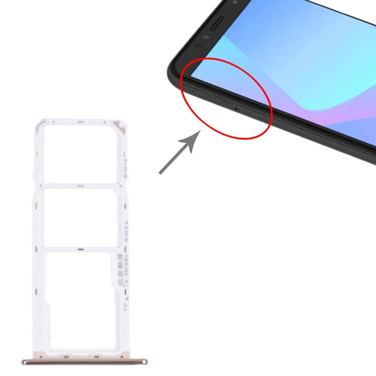 SIM Card Tray + SIM Card Tray + Micro SD Card Tray for Huawei Y6 (2018), For Huawei Y6 (2018)