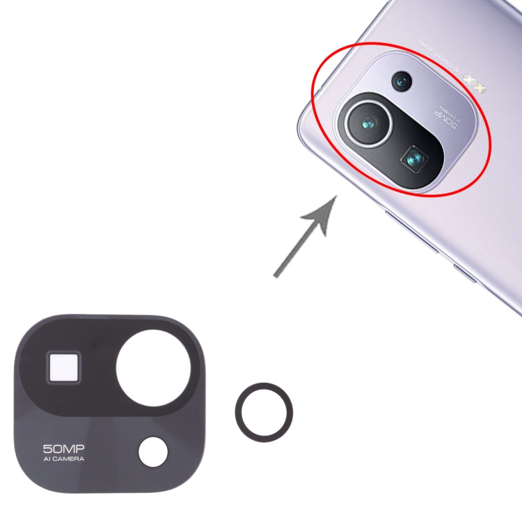 10 PCS Back Camera Lens for Xiaomi Mi 11 Pro M2102K1AC, For Xiaomi Mi 11 Pro