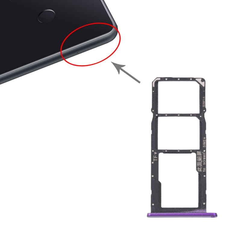 SIM Card Tray + SIM Card Tray / Micro SD Card Tray for Huawei Enjoy 20e, For Huawei Enjoy 20e