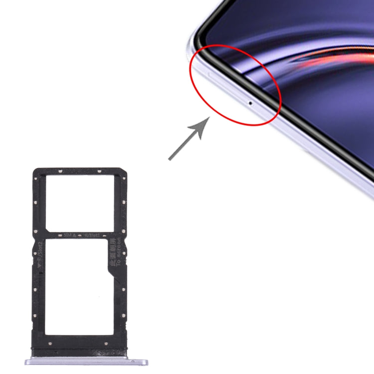 SIM Card Tray + SIM Card Tray / Micro SD Card Tray for Huawei Maimang 10 SE, For Huawei Maimang 10 SE