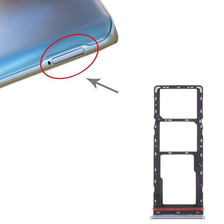 For Tecno Camon 17 CG6 CG6J SIM Card Tray + SIM Card Tray + Micro SD Card Tray, For Tecno Camon 17
