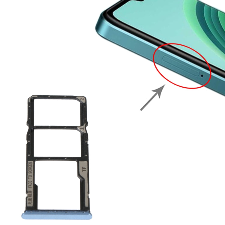 SIM Card Tray + SIM Card Tray + Micro SD Card Tray For Xiaomi Redmi Note 11E, For Xiaomi Redmi Note 11E