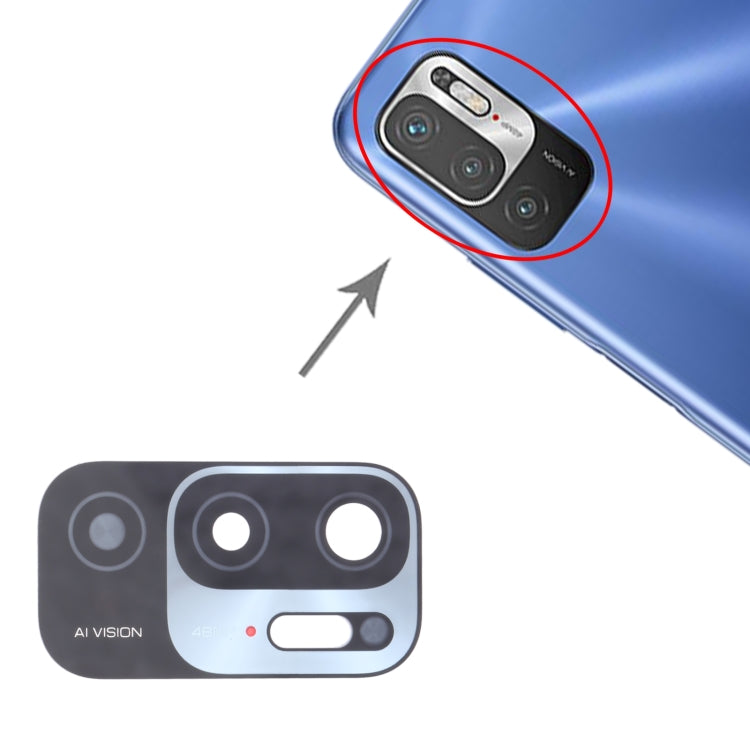 10 PCS Back Camera Lens for Xiaomi Redmi Note 10T 5G, For Xiaomi Redmi Note 10T 5G