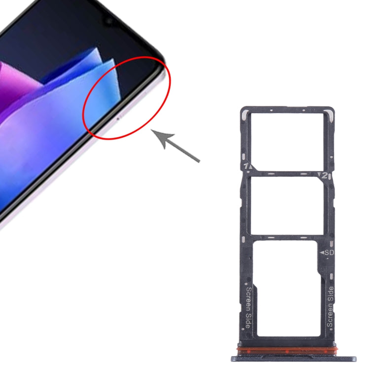 Pour Tecno Pop 7 BF6 Tiroir pour carte SIM + Tiroir pour carte SIM + Tiroir pour carte Micro SD, pour Tecno Pop 7