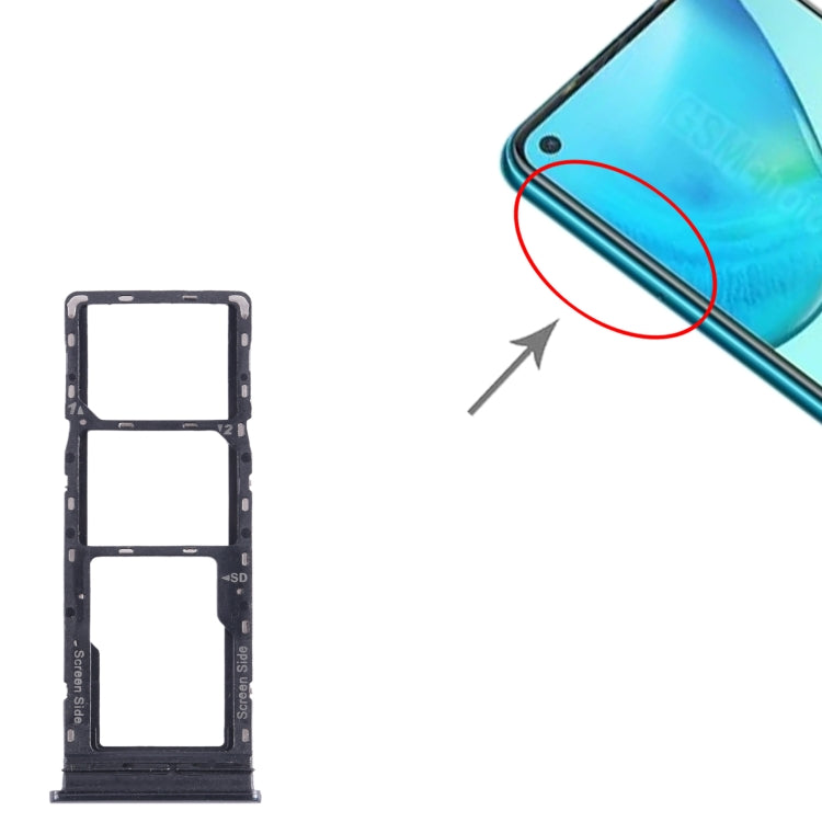 For Infinix Note 8i X683 SIM Card Tray + SIM Card Tray + Micro SD Card Tray