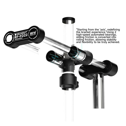 RF4 RF-FO22 360 Rotation Adjustable Universal Double Arm Microscope Bracket, RF4 RF-FO22
