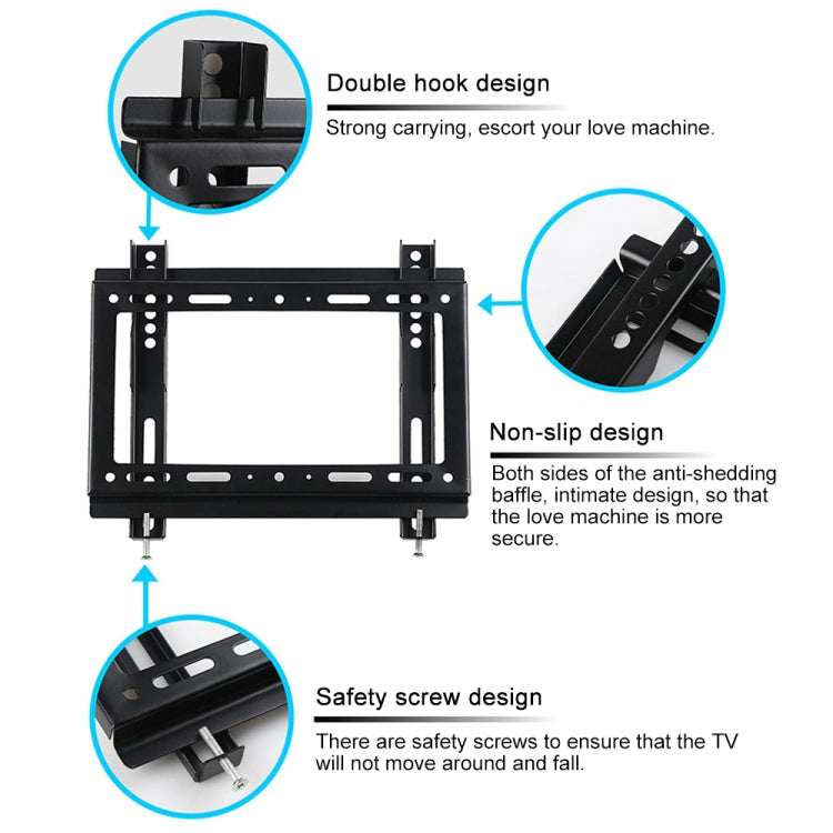 KT2267 26-55 inch Universal Adjustable Vertical Angle LCD TV Wall Mount Bracket with Drawstring, KT2267