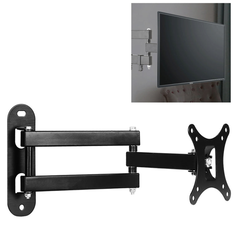 14-27 inch Universal Rotatable Retractable Computer Monitor Three Arms Wall Mount Bracket, 14-27 inch
