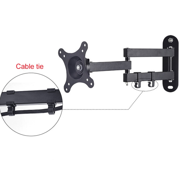 14-27 inch Universal Rotatable Retractable Computer Monitor Three Arms Wall Mount Bracket, 14-27 inch